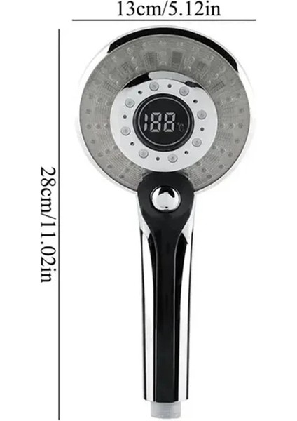 LED Duş Başlığı Dijital Sıcaklık Kontrol Duş Başlığı 3 Sprey Modları Su Tasarrufu Duş Filtresi Banyo Aksesuarları B (Yurt Dışından) fiyatları