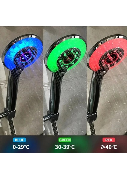 LED Duş Başlığı Dijital Sıcaklık Kontrol Duş Başlığı 3 Sprey Modları Su Tasarrufu Duş Filtresi Banyo Aksesuarları B (Yurt Dışından) fırsatları