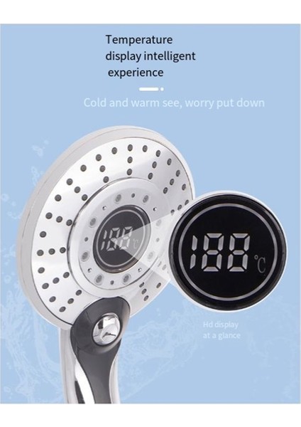 LED Duş Başlığı Dijital Sıcaklık Kontrol Duş Başlığı 3 Sprey Modları Su Tasarrufu Duş Filtresi Banyo Aksesuarları B (Yurt Dışından) indirimleri