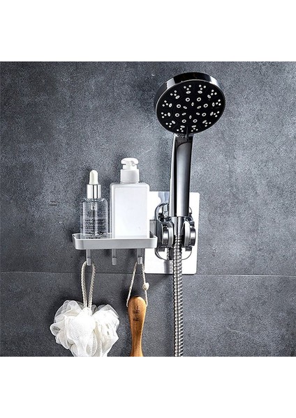 Duş Başlığı Tutucu Abs Duş Tutucu Sondaj Yok Ayarlanabilir Duş Braketi (Sabun Raflı Duş Tutucu) (Yurt Dışından) fırsatları