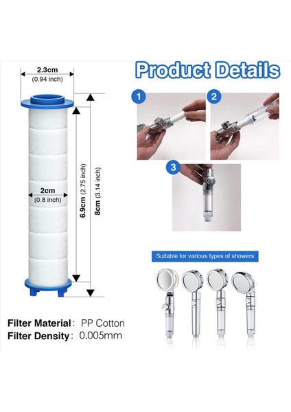 30PCS Sert Su Için Yedek Duş Filtresi - Klor ve Florürü Çıkarmak Için Çıkışlı Duş Su Filtresi (Yurt Dışından) indirimleri