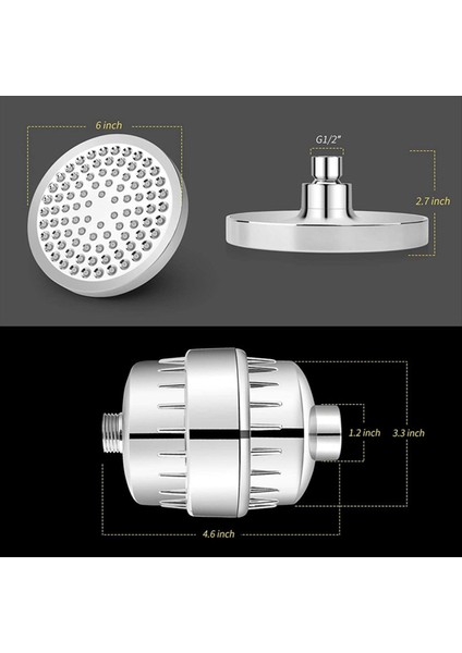 2x Duş Başlığı ve Su Filtresi 15 Aşamalı Duş Filtresi Klor ve Zararlı Maddeleri Kaldırır Su Yumuşatıcı Duş Başlığı (Yurt Dışından) fiyatları