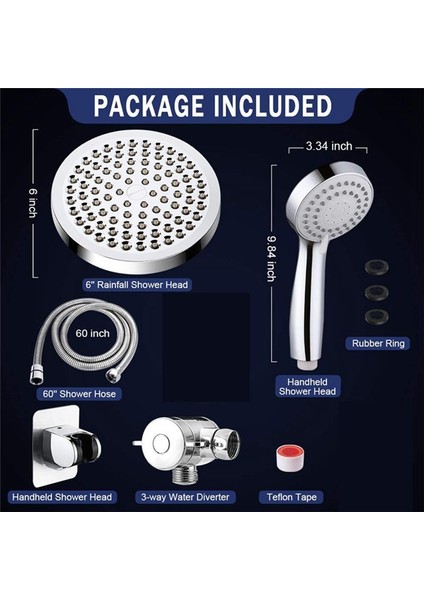 Handlı Sprey Basınçlı Duş Duş Başlıkları ile Yağmur Duş Başlığı 3 Mod Hortum ve Tutucu ile El Duş Başlığı (Yurt Dışından) fiyatları