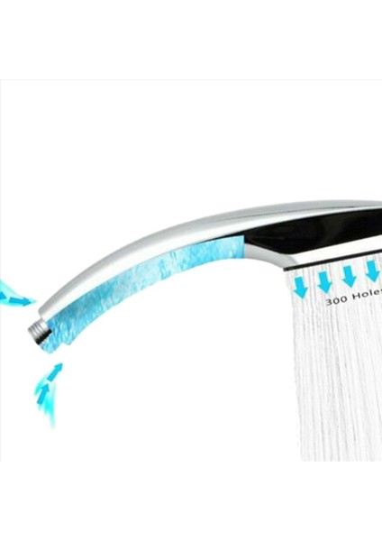 2x 300 Delik Basınçlı Yağış Duş Başlığı El Su Tasarruflu Banyo Püskürtücü Delik Duş Seti (Yurt Dışından)
