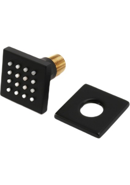 3x Duş Spa Pirinç Kare Masaj Gövde Jetleri Sprey Vücut Duş Başlığı Fırçalanmış Nikel Mat Siyah (Yurt Dışından) fiyatları