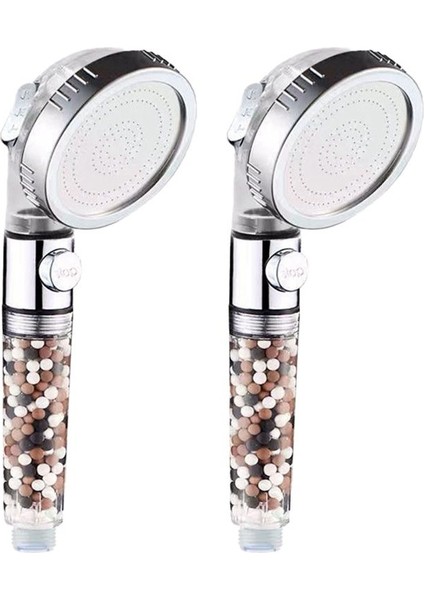 2pcs Boncuklu Duş Başlığı Filtre Basıncı Artırma Duş Başlığı Püskürtme 3 Modlu Su Tasarrufu Ev Için Banyo (Yurt Dışından)