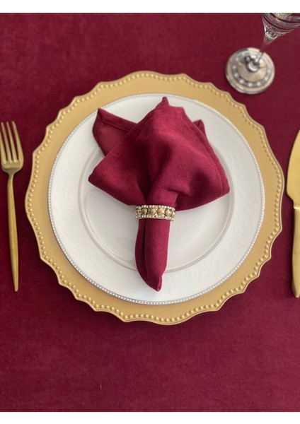 Kadife Dokulu Dertsiz Bordo Masa Örtüsü (Peçete Dahil Değil ) fırsatları