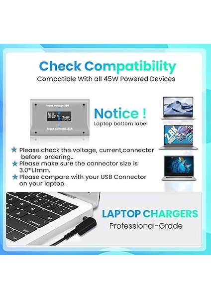 Bilgisayar Için 45W Güç Adaptörü Acer Swift 3 SF314 Swift 1 SF114-32 Aspire 5 A515-55 A515-56 A515-46 Chromebook 14 11 13 15 R11 R13 R13 PA-1450-26 Güç Kaynağı 19.5V (3.0mm* 1.1mm) indirimleri