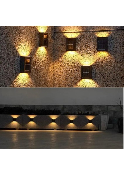 4pcs Güneş LED Hafif Açık Su Geçirmez Yukarı ve Aşağı Aydınlık Aydınlatma Duvar Spot Lamba Merdivenler Çit Bahçe Dekorasyon (Yurt Dışından) fiyatları