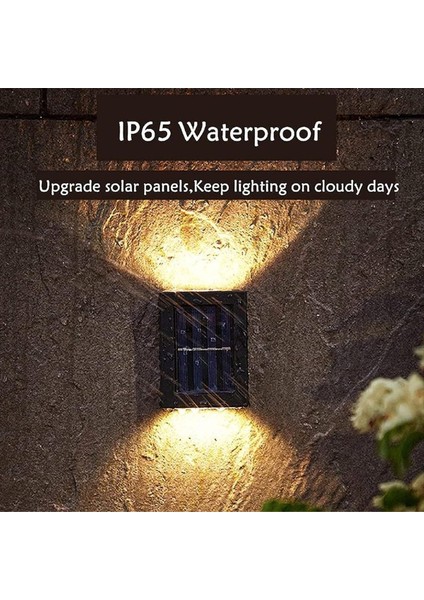 4pcs Güneş LED Hafif Açık Su Geçirmez Yukarı ve Aşağı Aydınlık Aydınlatma Duvar Spot Lamba Merdivenler Çit Bahçe Dekorasyon (Yurt Dışından) modelleri