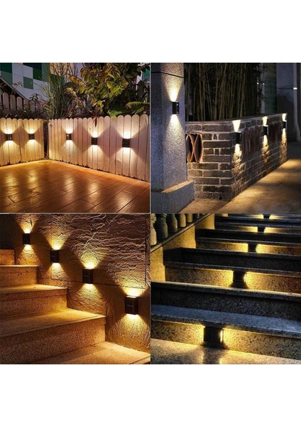 4pcs Güneş LED Hafif Açık Su Geçirmez Yukarı ve Aşağı Aydınlık Aydınlatma Duvar Spot Lamba Merdivenler Çit Bahçe Dekorasyon (Yurt Dışından) fırsatları