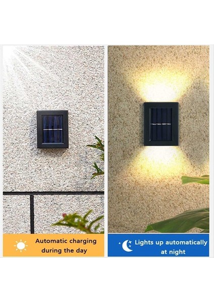 4pcs Güneş LED Hafif Açık Su Geçirmez Yukarı ve Aşağı Aydınlık Aydınlatma Duvar Spot Lamba Merdivenler Çit Bahçe Dekorasyon (Yurt Dışından) indirimleri