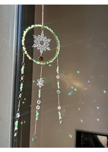 Yılbaşı Serisi - Yeniyıl - Aventurin 1 Sun Catcher - Güneş Tutucu - Güneş Yakalayıcı - El Yapımı