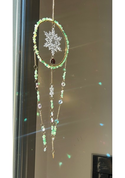 Yılbaşı Serisi - Yeniyıl - Aventurin 1 Sun Catcher - Güneş Tutucu - Güneş Yakalayıcı - El Yapımı modelleri