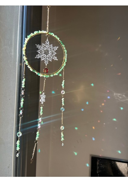 Yılbaşı Serisi - Yeniyıl - Aventurin 1 Sun Catcher - Güneş Tutucu - Güneş Yakalayıcı - El Yapımı fırsatları