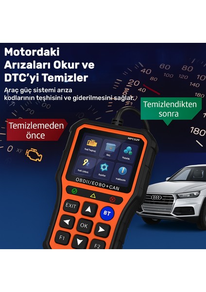 NPC529 Türkçe Obdıı/eobd+Can Modlu Araç Arıza Tespit/silme Cihazı modelleri