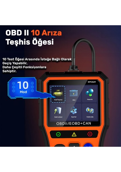 NPC529 Türkçe Obdıı/eobd+Can Modlu Araç Arıza Tespit/silme Cihazı fırsatları