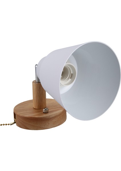 2x Nordic Ahşap Duvar Lambası Başucu Duvar Lambası Sconce Işık Yatak Odası Koridoru Zip Anahtarlı Koridor Serbestçe Dönebilir (Beyaz) (Yurt Dışından) fiyatları