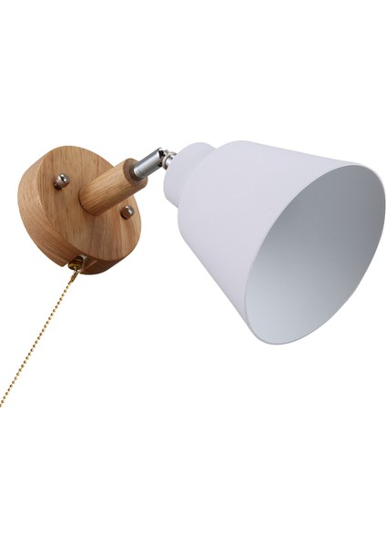 2x Nordic Ahşap Duvar Lambası Başucu Duvar Lambası Sconce Işık Yatak Odası Koridoru Zip Anahtarlı Koridor Serbestçe Dönebilir (Beyaz) (Yurt Dışından) modelleri