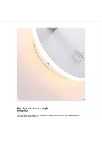 Duvar Işık Arka Işığı USB Şarj 330 Derece Döndürülebilir Duvar Lambası Başucu Çalışma Okuma Accon Lamba Beyaz (Yurt Dışından) fiyatları