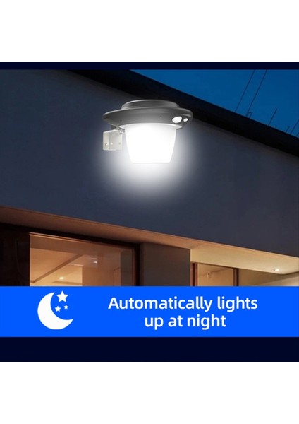 Güneş LED Tungsten Lambası Ev Akıllı Sensör Duvar Işığı Açık Su Geçirmez Avlu Garaj Aydınlatma Fener (A) (Yurt Dışından)