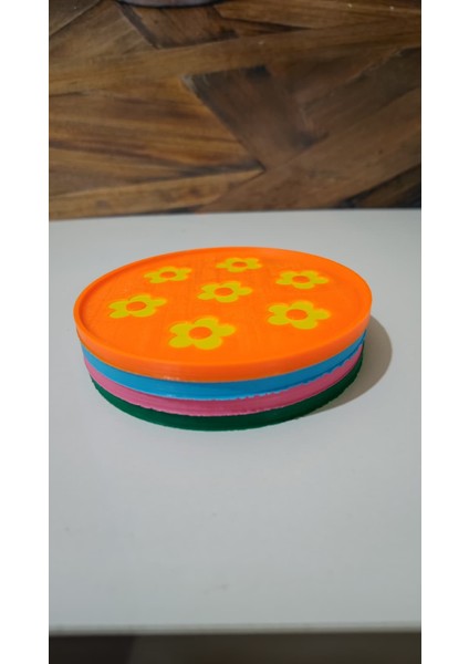 4’lü Renkli Bardak Altlığı Seti | Pla Doğa Dostu | Çiçek Desenli Dekoratif Tasarım modelleri