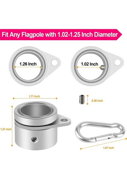 2 Adet Bayrak Direği Halkaları Anti -Sarma Bayrağı Kutup Klipsleri Döner 360 ° Dönen Bayrak Direği Bayrak Montaj Halkaları 1 25 Inç (Yurt Dışından) fiyatları