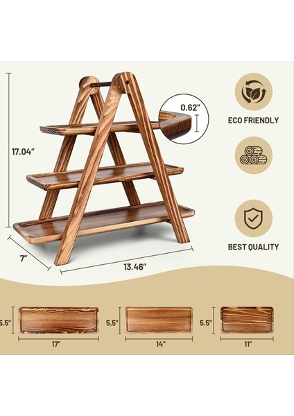 3 Katman Servis Tepsileri Ahşap Cupcake Stand Towers Tatlı Masa Ekranı Üç Katmanlı Tepsi Standı Çıkarılabilir Ahşap (Yurt Dışından) fiyatları