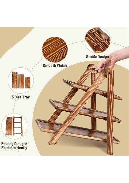 3 Katman Servis Tepsileri Ahşap Cupcake Stand Towers Tatlı Masa Ekranı Üç Katmanlı Tepsi Standı Çıkarılabilir Ahşap (Yurt Dışından) modelleri