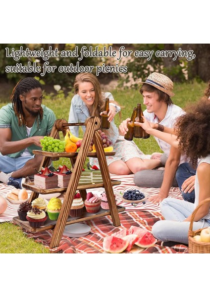 3 Katman Servis Tepsileri Ahşap Cupcake Stand Towers Tatlı Masa Ekranı Üç Katmanlı Tepsi Standı Çıkarılabilir Ahşap (Yurt Dışından) fırsatları