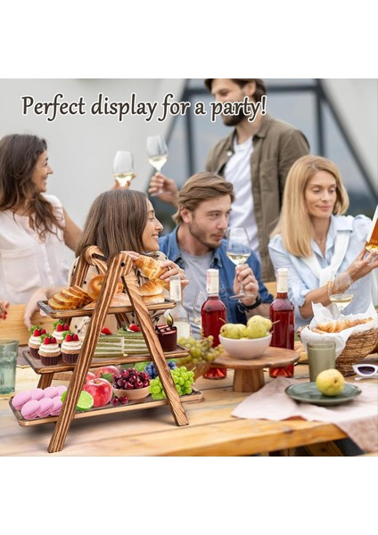 3 Katman Servis Tepsileri Ahşap Cupcake Stand Towers Tatlı Masa Ekranı Üç Katmanlı Tepsi Standı Çıkarılabilir Ahşap (Yurt Dışından) indirimleri