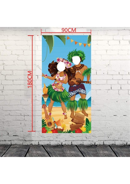 Luau Çift Fotoğraf Kapısı Banner Hawai Partisi Süslemeleri Luau Fotoğraf Propaloha Banner 71 x 35 5 Inç (Yurt Dışından)