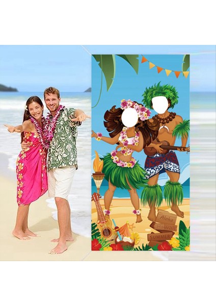 Luau Çift Fotoğraf Kapısı Banner Hawai Partisi Süslemeleri Luau Fotoğraf Propaloha Banner 71 x 35 5 Inç (Yurt Dışından) modelleri