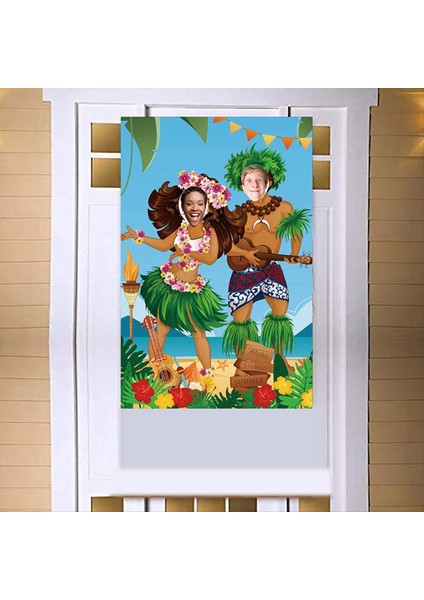Luau Çift Fotoğraf Kapısı Banner Hawai Partisi Süslemeleri Luau Fotoğraf Propaloha Banner 71 x 35 5 Inç (Yurt Dışından) indirimleri