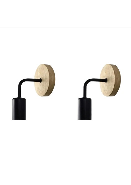 2x Ahşap Duvar Lambası Vintage Sconce Duvar Işıkları Fikstür E27 Yatakta Retro Lamba Endüstriyel Dekor Yemek Odası Yatak Odası Işığı (Yurt Dışından)