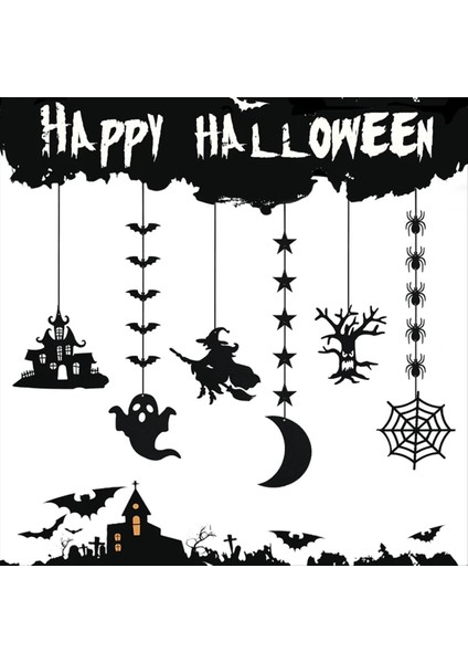 Cadılar Bayramı Korkunç Örümcek Cadı Hayalet Yarasa Kolye Süs Kuaile Cadılar Bayramı Konut Dekorasyonu (Yurt Dışından) fiyatları