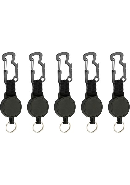 Çelik Tel Tasarımı ile Geri Çekilebilir Anahtar Zinciri Multitool Carabiner Rozeti Sahibi Anahtarlık Klips Kimliği Tutucu Çok Fonksiyon Türü (Yurt Dışından)