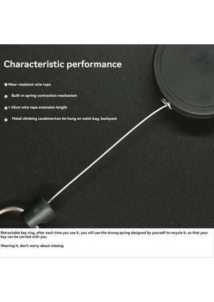 Çelik Tel Tasarımı ile Geri Çekilebilir Anahtar Zinciri Multitool Carabiner Rozeti Sahibi Anahtarlık Klips Kimliği Tutucu Çok Fonksiyon Türü (Yurt Dışından) modelleri