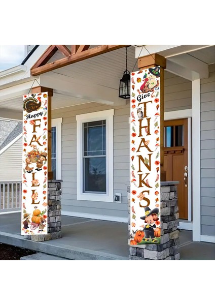 Porch Banner Sonbahar Şükran Günü Süslemeleri Kapalı ve Açık Sonbahar Şükran Günü Sundurma Dekorasyonları (Yurt Dışından) fırsatları