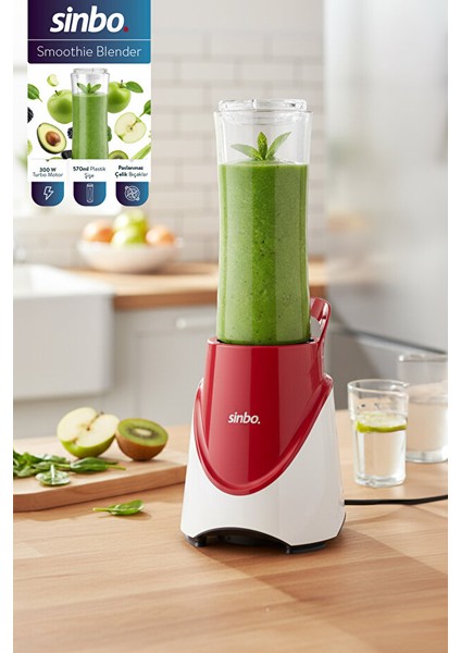 SHB-7508 300W Smoothie Blender ,paslanmaz Çelik Bıçaklı, 570 ml Şişe