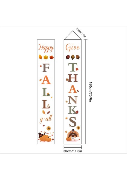 Sundurma Banner Sonbahar Şükran Süsleri Kapalı ve Açık Sonbahar Şükran Günü Sundurma Dekorasyonları B (Yurt Dışından) fiyatları