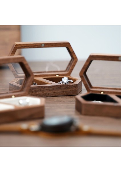 Ahşap Yüzük Kutusu 2slots Yüzük Tutucu Kutu Seyahat Yüzük Küpe Takı Depolama Günlük Organizatör Nişan Düğün Yüzük Kutusu D (Yurt Dışından) indirimleri