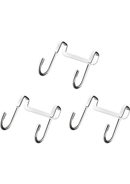3x Paslanmaz Çelik Perforasyonsuz Dolap Kapı Dikişsiz Kıyafetler Kanca Kapısı Arka Duvar Asılı Kanca (Yurt Dışından)