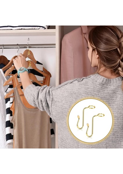 50PCS Askı Konnektörü Kancaları Askı Genişletici Kancalar Kararlı Giysiler Askı Konnektörü Giysiler Için Altın (Yurt Dışından) indirimleri