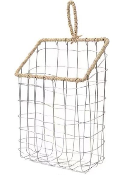 Ferforje Duvar Asma Tip Duvar Kitabı Depolama Raf Duvar Dergisi Raf Basit Salon Küçük Asma Sepet B (Yurt Dışından)