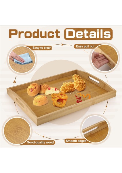 Kulplu Ahşap Tepsi Oturma Odası Sehpa Taban Tablosu Büyük Boy Ahşap Akşam Yemeği Tepsisi Kahvaltı Dekorasyonu (Yurt Dışından) indirimleri