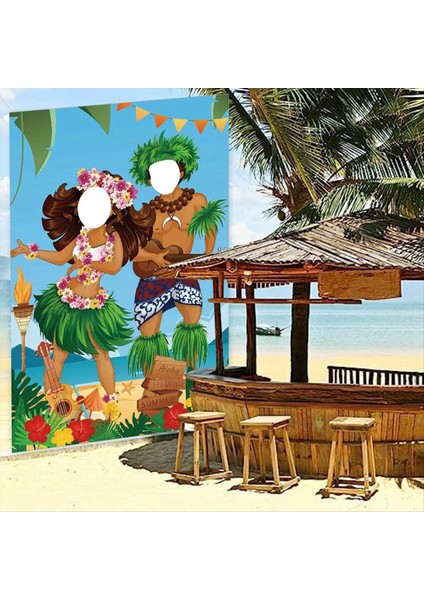 Luau Çift Fotoğraf Kapısı Banner Hawai Partisi Süslemeleri Luau Fotoğraf Propaloha Banner 59 x 39 4 Inç (Yurt Dışından) indirimleri