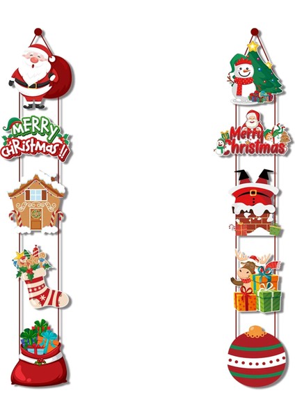 Mutlu Noeller Asma Kapı Banner Santa Beuplet Home Xmas Için Noel Süslemeleri (Yurt Dışından)