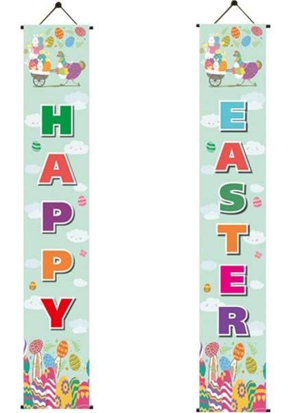Paskalya Dekorasyon Seti Paskalya Sundurma Işareti Hoş Geldiniz Mutlu Paskalya Banner Paskalya Poster Kapı Askısı Bahar (Yurt Dışından)