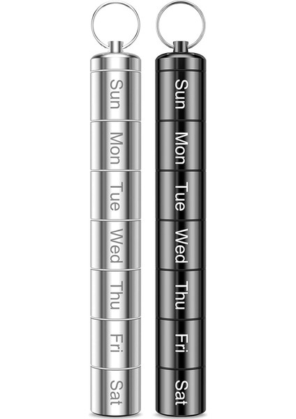 2 Paket Haftalık Hap Organizatörü Günde 2 Kez Taşınabilir Küçük Hap Kılıfı Anahtarlık Hap Tutucu Seyahat Için (Yurt Dışından)
